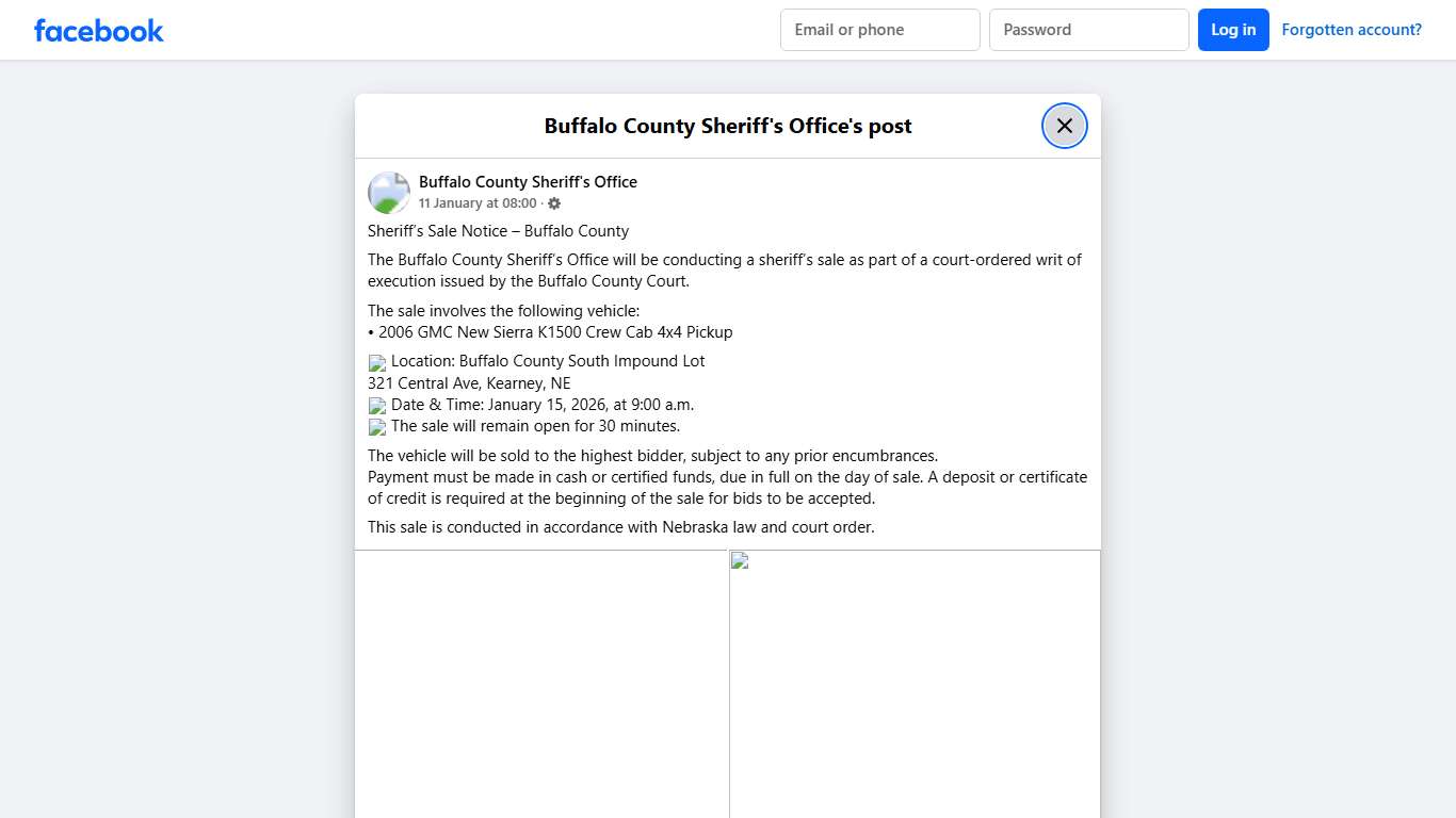Sheriff’s Sale Notice –... - Buffalo County Sheriff's Office | Facebook